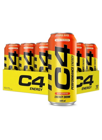 Buy C4 Performance Energy Carbonated RTD 12x500ml- Orange Slice in UAE