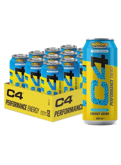 Buy C4 Performance Energy Carbonated RTD 12x500ml- Millions Bubblegum in UAE