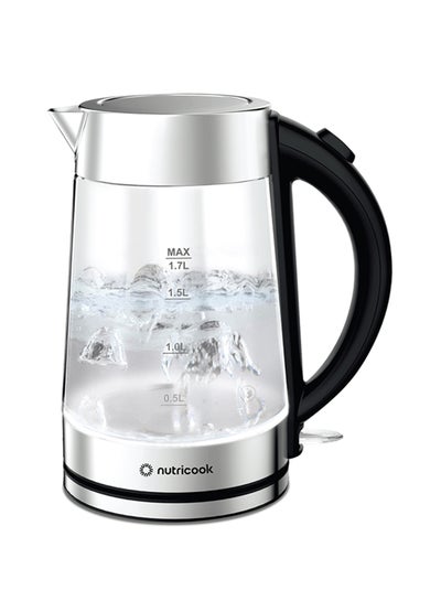 Buy Electric Glass Kettle Double Wall with 360° Swivel Base, 1.7L Capacity, Auto Shut-off & Boil Dry Protection with White Light Indicator, 2 Years Warranty 1.7 L 2200 W GK100 clear in UAE