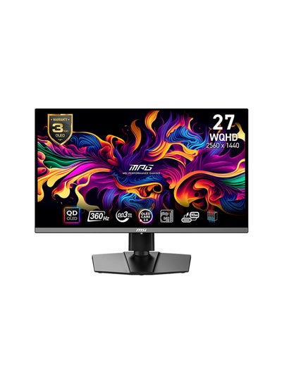 اشتري شاشة ألعاب MPG 271QRX QD-OLED، شاشة WQHD QD-OLED مقاس 26.5 بوصة، معدل تحديث 360 هرتز، وقت استجابة 0.03 مللي ثانية (GtG)، تقنية المزامنة التكيفية، ClearMR 13000، OLED Care 2.0، أسود | 9S6-3CD79A-011 في السعودية