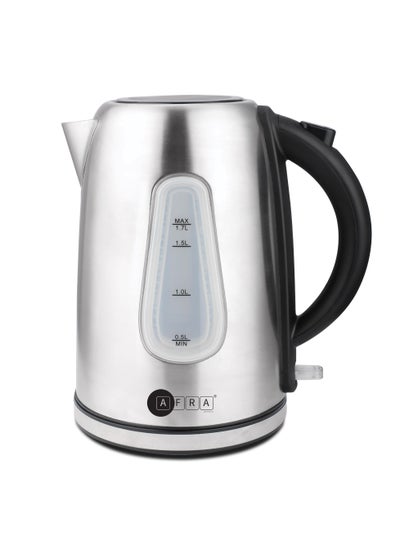Buy AFRA Electric Kettle, 1.7L Capacity, 2200W, Automatic Cut-off, Overheat Protection, Stainless Steel Finish, G-Mark, ESMA, RoHS, CB, 2 years warranty 1.7 L 2200 W AF-401850KTSS Silver/Black in UAE