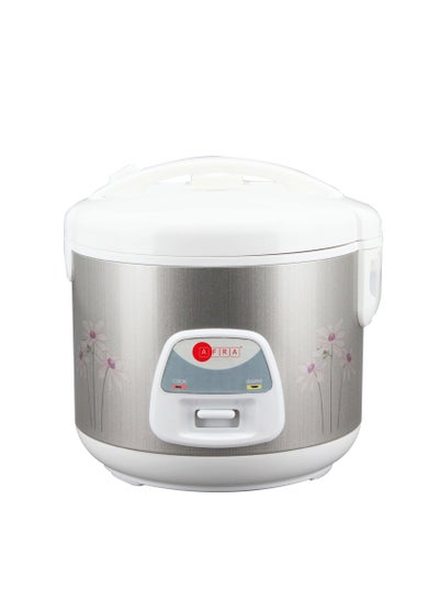 اشتري AFRA RICE COOKER, 2.8L, Keep-Warm Function, 1000w, High Temperature Protection Measure Cup And Spoon Metallic, AF-2810RCMT, 2-Year Warranty 2.8 L 1000 W AF-2810RCMT white في الامارات