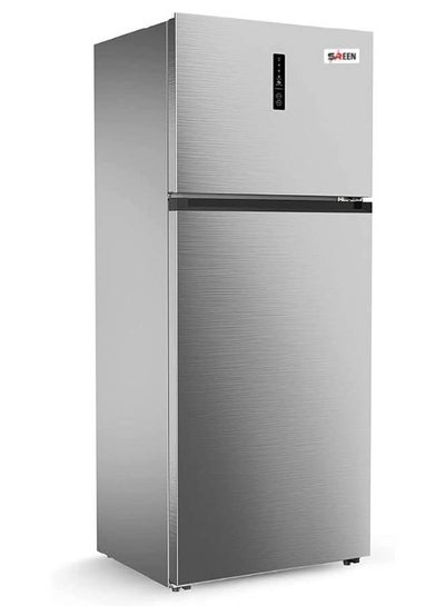 اشتري Double Door Steam Refrigerator 20.5 Feet Glass Shelves 580 L SRTM754NF Silver في السعودية