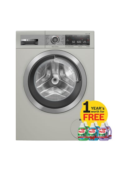 Buy Front Load Washing Machine, Made In Germany + Free 12 x 1 Liter Of Persil Detergent 10 kg 2300 W WAX32MX0GC Silver in UAE