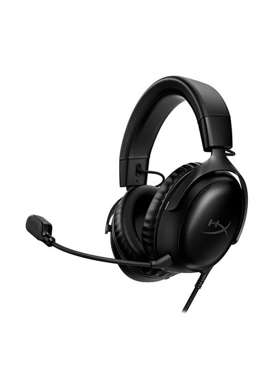 اشتري HyperX Cloud III – Wired Gaming Headset, PC, PS5, Xbox Series X|S, Angled 53mm Drivers, DTS, Memory Foam, Durable Frame, Ultra-Clear 10mm Mic, USB-C, USB-A, 3.5mm – Black في الامارات