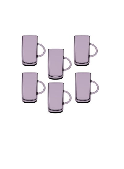 Buy Pasabahce Iconic Tea Mug Set of 6 Cups- Purple, (270ml) Purple in Egypt