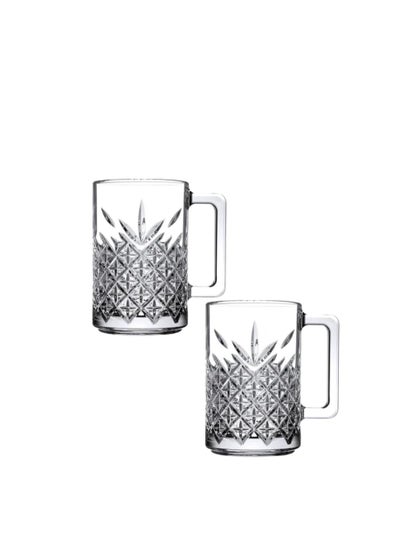 Buy Pasabahce Large Mug Set "Timeless" Set of 2 Cups- (315ml) -Turkey Made clear in Egypt