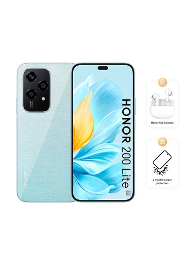 Buy 200 Lite 5G Dual SIM Starry Blue 16GB (8+8GB Extended) RAM + 256GB With Free Honor X5e Earbuds And 6 Month Screen Protection - Middle East Version in UAE