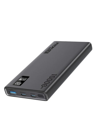 Buy 10000 mAh Promate Universal 10000mAh Ultra-Slim Power Bank,  with 20W USB-C Input/Output Port, QC 3.0 Output, USB-C Ports, LCD Screen and Over-Heating Protection for Smartphones and Tablets, Bolt-10PD Black in UAE