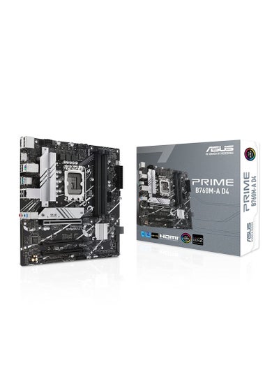 Buy Prime B760M-A D4 Intel® B760 (LGA 1700)(13th and 12th Gen) mATX Motherboard, PCIe 4.0, 2xM.2 Slots,2.5Gb LAN, DisplayPort,Dual HDMI,Rear USB 3.2 Gen 2, Front USB 3.2 Gen 1 Type-C®, Aura Sync in Egypt