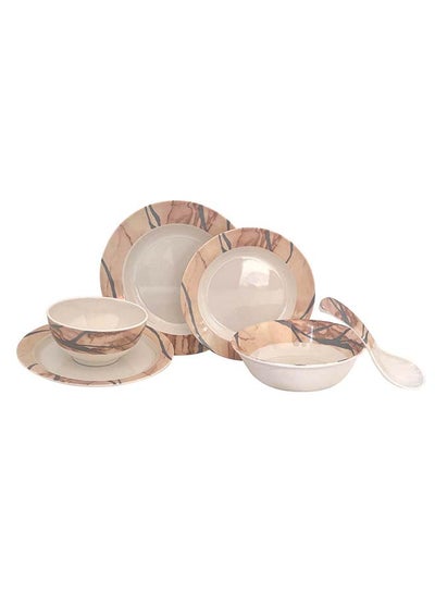 Buy Royalford 32pcs Melamineware Dinner Set RF12510 Includes Deep and Side Plates, Serving and Rice Bowls and Soup Spoons Dishwasher-Safe and Freezer-Friendly Food-Grade Multicolor 3kg in UAE