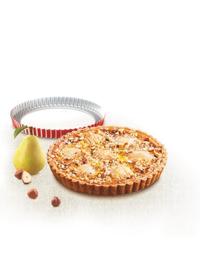 Buy Deli Bake 28 Cm Tart Pan With Removable Base Red Carbon Steel J1641514 Red 28cm in Saudi Arabia