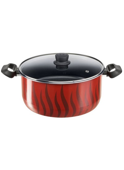 Buy New G6 Tempo Flame  Dutch Oven 30 + SS Lid Red 30cm in Saudi Arabia