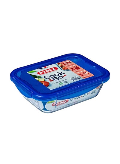 Buy Cook and Go Rectangle with Lid 1.9L 25x19x7 Cm Transparent in Egypt