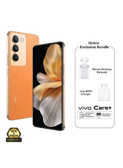 Buy V30 Lite 5G Dual SIM Leather Orange 12GB+12GB RAM 256GB - With Exclusive Gifts Earbuds, 80W Charger And 24 Months Warranty + 1 Year Screen Replacement - Middle East Version in Saudi Arabia