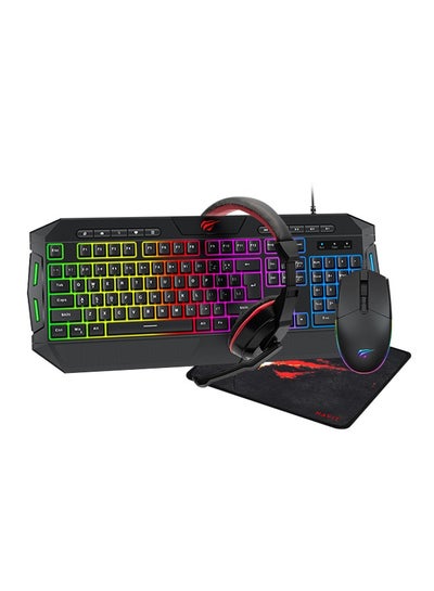 Buy Gaming Keyboard, Mouse, Mouse Pad, Headphones, 4-in-1 Combo, RGB Lighting Effect, Headphones with Mic, Suitable for PC Gamers in Saudi Arabia