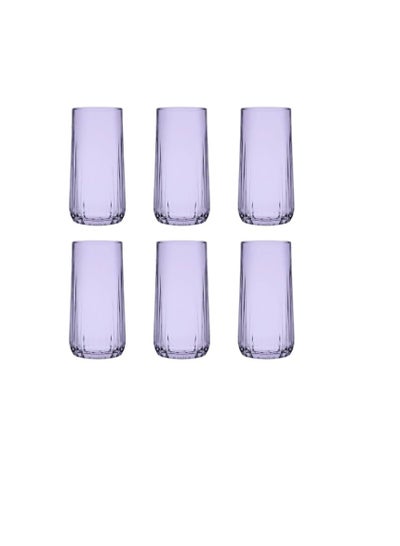 Buy Pasabahce Nova Long Cup Set of 6 cups (360ml) For Cold Drinks and Water -Purple Purple in Egypt