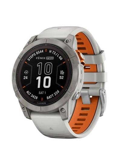 اشتري FENIX 7 PRO - SAPPHIRE SOLAR EDITION TITANIUM WITH FOG GRAY/EMBER ORANGE BAND في الامارات