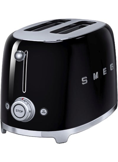 اشتري Smeg Tsf01Bluk Retro 2 Slice Toaster, 6 Browning Levels, Extra-Wide Bread Slots, Defrost And Reheat Functions, Removable Crumb Tray, 950 W, Black"Min 1 year manufacturer warranty" 950 W Tsf01Bluk Black في السعودية