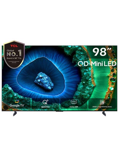 اشتري 98 Inch 4K QD-Mini LED Smart Google TV, HDR 3500nits, ONKYO 2.2.2ch, 144Hz VRR+240Hz DLG, Imax Enhanced, Ultra-slim Design (2024 Model) 98C855 Black في الامارات