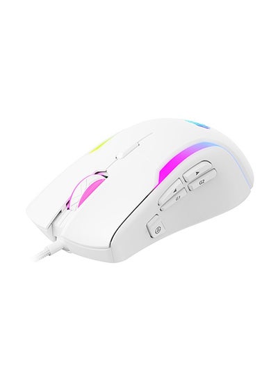 Buy GAMENOTE MS1033 Wired RGB Gaming Mouse, High-Precision, 9 Programmable Buttons, Featuring RGB Backlight, Compatible with Windows/PC/Mac/Laptop, White | HVMS-MS1033-WH in Saudi Arabia