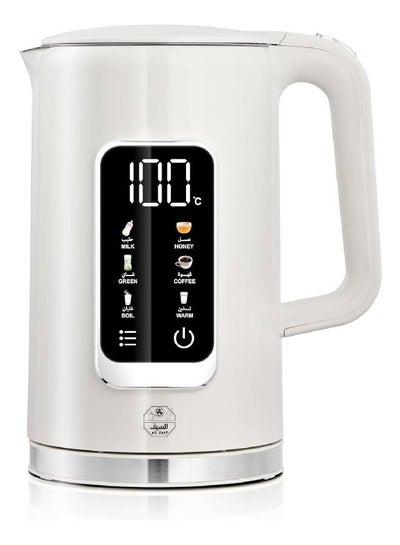 Buy Electric Kettle Digital Displays Internal Temperature With  5 Temperature Settings 1.7 L 2200 W E03236 White in Saudi Arabia