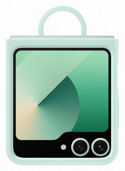 Buy Samsung Galaxy Z Flip6 Silicone Case With Ring Light Green in Saudi Arabia