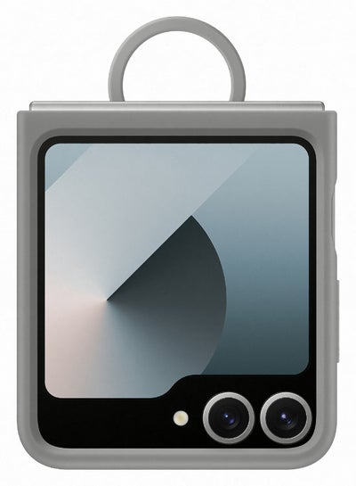 Buy Samsung Galaxy Z Flip6 Silicone Case With Ring Gray in UAE