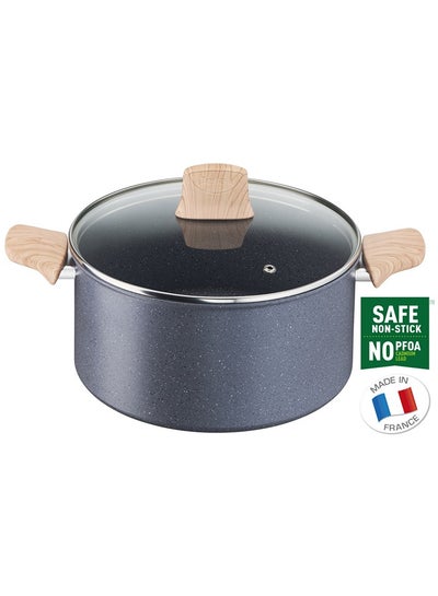 اشتري Cookware Set of 5 Pieces  100% Made in France  NonStick with Thermo Signal  G2669282 Grey - Stone 24cm في السعودية