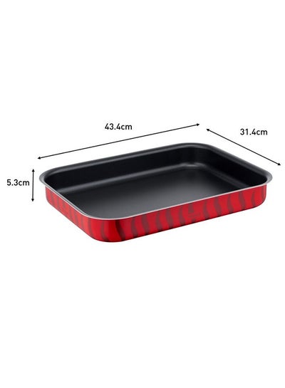 Buy Les SpecialistesOven Dish 29x41cmNonStick Coating Aluminum Heat Diffusion Easy Cleaning Red Bugatti Made in France J5714683 Red 29x41cm in Saudi Arabia