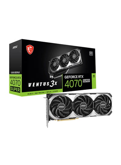 اشتري بطاقة رسومات GeForce RTX™ 4070 SUPER VENTUS 3X OC، ذاكرة GDDR6X 12 جيجا بايت 192 بت، ساعة تعزيز 2505 ميجا هرتز، سرعة ذاكرة 21 جيجا بايت في الثانية، 7168 CUDA، PCI Express Gen 4، 3*DP، 1*HDMI في الامارات