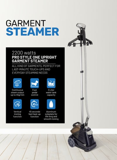 Buy Garment Steamer Foldable Hanger with Trouser Clip, 1 Power Level/ 3 l Water Detachable Tank Capacity, Suitable for all Kinds of Fabric and Safe for Delicate Fabrics 3 L 2200 W GGS9254N Black in UAE