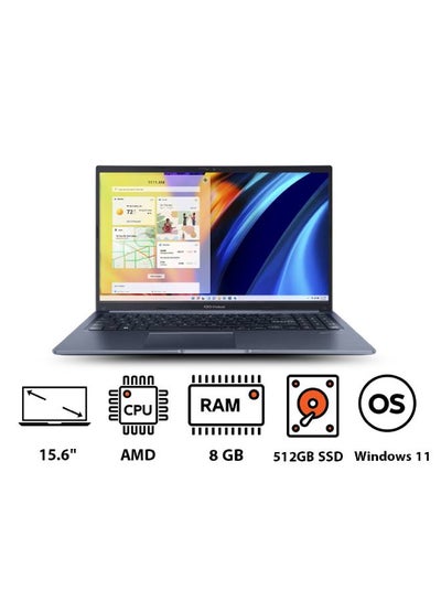 Buy Asus Vivobook (D1502YA-NJ007W) Laptop 15.6 Inch FHD/AMD Ryzen R7 -7730U/8GB RAM/512GB SSD/ AMD Radeon Graphics/Windows 11/ English/Arabic Quiet Blue in Egypt