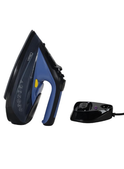 اشتري Cord & Cordless Steam Iron With Ceramic Coated Nonstick Soleplate, Anti Drip Function, Variable Steam Levels, 2 Year Warranty 230 ml 2400 W CK4129 Blue/Black في الامارات