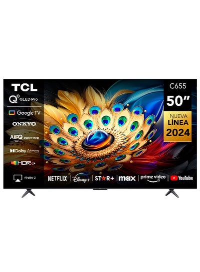 Buy 50 Inch 4K HDR10 QLED Pro Smart Google TV with Dolby Vision Black 50C655 50C655 Black in UAE