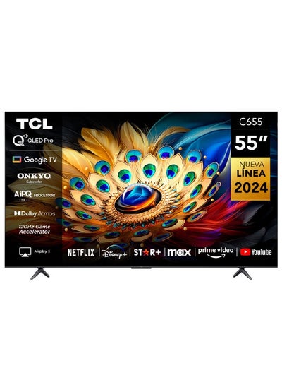 اشتري 55 Inch 4K HDR10 QLED Pro Smart Google TV with Dolby Vision Black 55C655 55C655 Black في الامارات