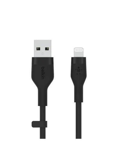 اشتري Boost Charge Flex USB-A to Lightning Connector Soft-touch Silicone 1M Black في الامارات