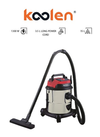 Buy Wet And Dry Vacuum Cleaner 15 L 1300 W 806101007 Black/Red/Silver in Saudi Arabia