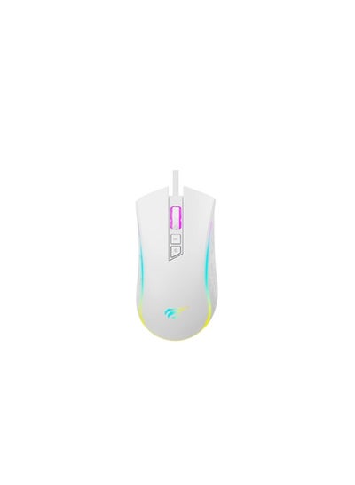 Buy MS1034 RGB Backlit Programmable Gaming Mouse, A725F chip, 7 Buttons, White | HVMS-MS1034-WHM in Egypt