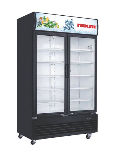 اشتري 1200L Double Door Chiller Fridge Commercial | No Frost Chiller | Tropical Compressor | Digital Display Auto Defrost LED Light Adjustable Shelves Castor Wheels Tempered Glass 1200 L 500 W NSF1200FFH Black في الامارات