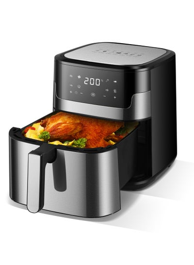 Buy Air Fryer 8 Liters Capacity Multifunctional Fryer Digital Display and Touch Button High Speed Air Circulation Technology Frying Non- Stick Coating Frying 8 L 1800 W NAF1000 Black in UAE