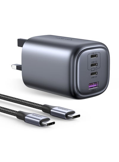 Buy Nexode Type C Fast Charger With 100W Cable 4-Ports Laptop Charging Plug USB C Power Adapter Space Gray in Saudi Arabia