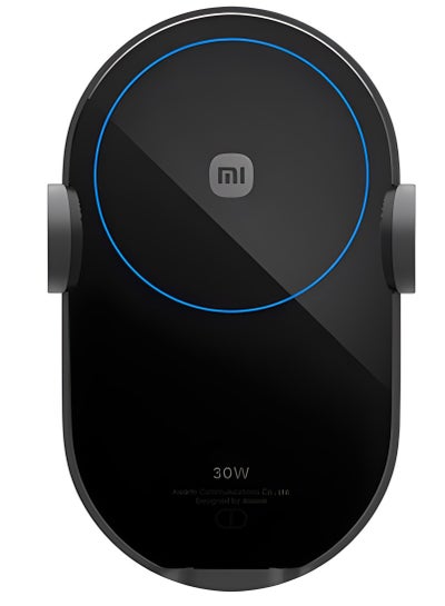 Buy Mi 30W Max Qi Wireless Car Charger Auto Pinch with Intelligent Infrared Sensor Fast Charging Car Phone Holder Black in UAE