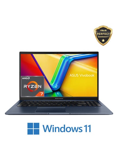 اشتري D1502YA-NJ007W Laptop With 15.6 Inch Ips Ryzen 7 7730U 8 Gb 512 Gb Ssd Amd Radeon English/Arabic Quiet Blue في مصر