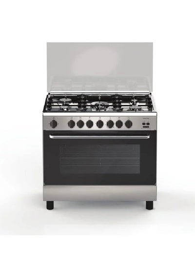 Buy Oven With Grill 90x60cm Full Cast Iron Valve Steel Italian HGC96FSXCI Silver in Saudi Arabia