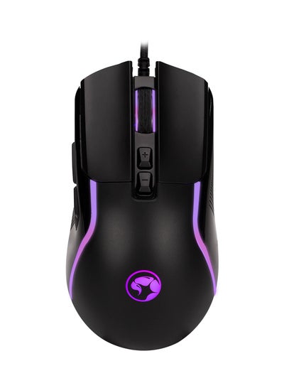 اشتري Gaming Mouse USB - 7 LED Colours, Adjustable up to 8000 DPI, Ergonomic Design, Gaming Grade Optical Sensor with 7 Programmable Buttons, Black  - M292-BK في مصر