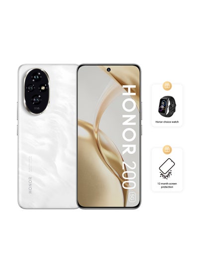 Buy 200 Moonlight White 5G Dual SIM 12GB RAM 512GB With Free Choice Band + 1 Year Screen Protection - Middle East Version in UAE