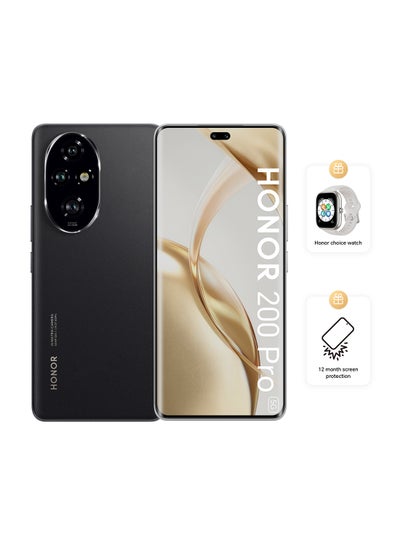 Buy 200 Pro Black 5G Dual SIM 12GB RAM 512GB With Free Choice Watch + 1 Year Screen Protection - Middle East Version in UAE