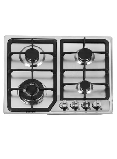 Buy Built-In Stainless Steel Gas Hob, 4 Burners with Separate Ignition, Low Fuel Consumption and Improved Flow for Efficient Heating/ Auto Impulse Ignition System GGC31051FFD Silver in UAE