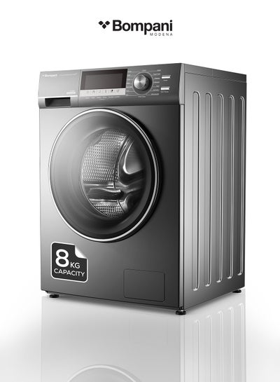 اشتري Front Load Washer, 8KG Capacity, Electromagnetic Door Lock, BLCD Inverter Motor, LED Display, 16 Programs, 1400RPM, 4-Star Rated, Stainless Steel Drum 2000 W BO3003 Dark Grey في الامارات